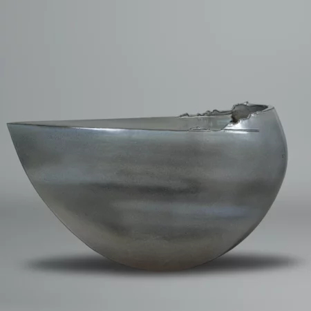 Stoneware vase in shades of grey named Autumn evening, by Akitoshi Ito