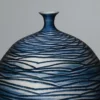 Blue and white porcelain vase by Fujii Shumei