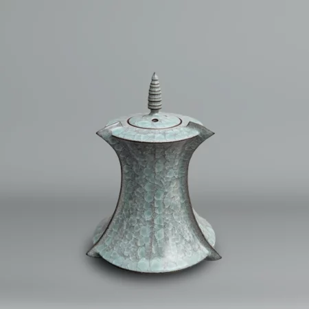 Brûle parfum couvert en grès à glaçure céladon par Minegishi Seiko