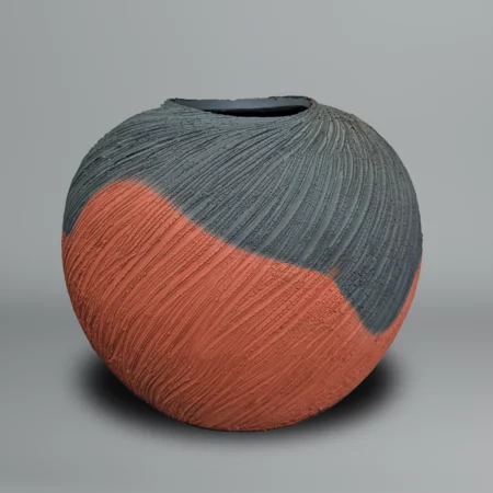 Itō Sekisui V, vase à décor peigné Mumyoi-yaki