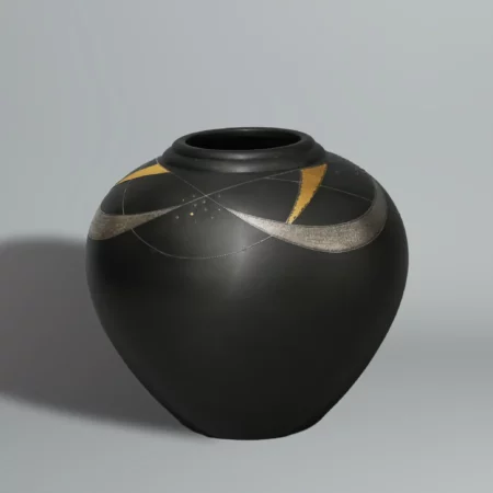 Vase en bronze à décor géométrique